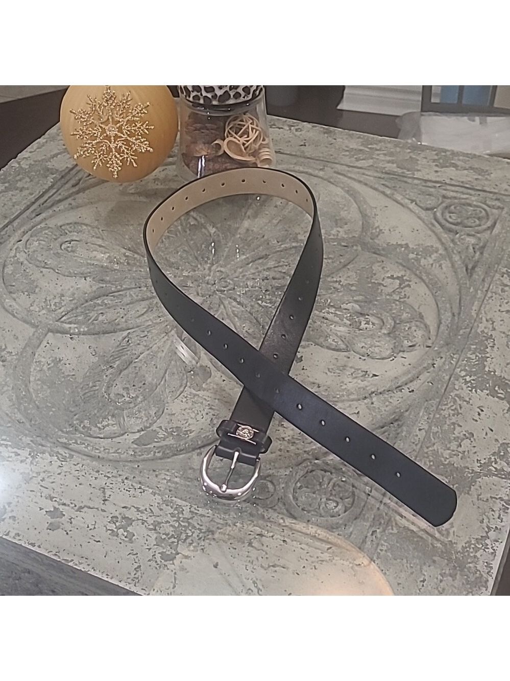 STEVE MADDEN WOMEN'S BLACK VEGAN LEATHER BELT LIKE NEW